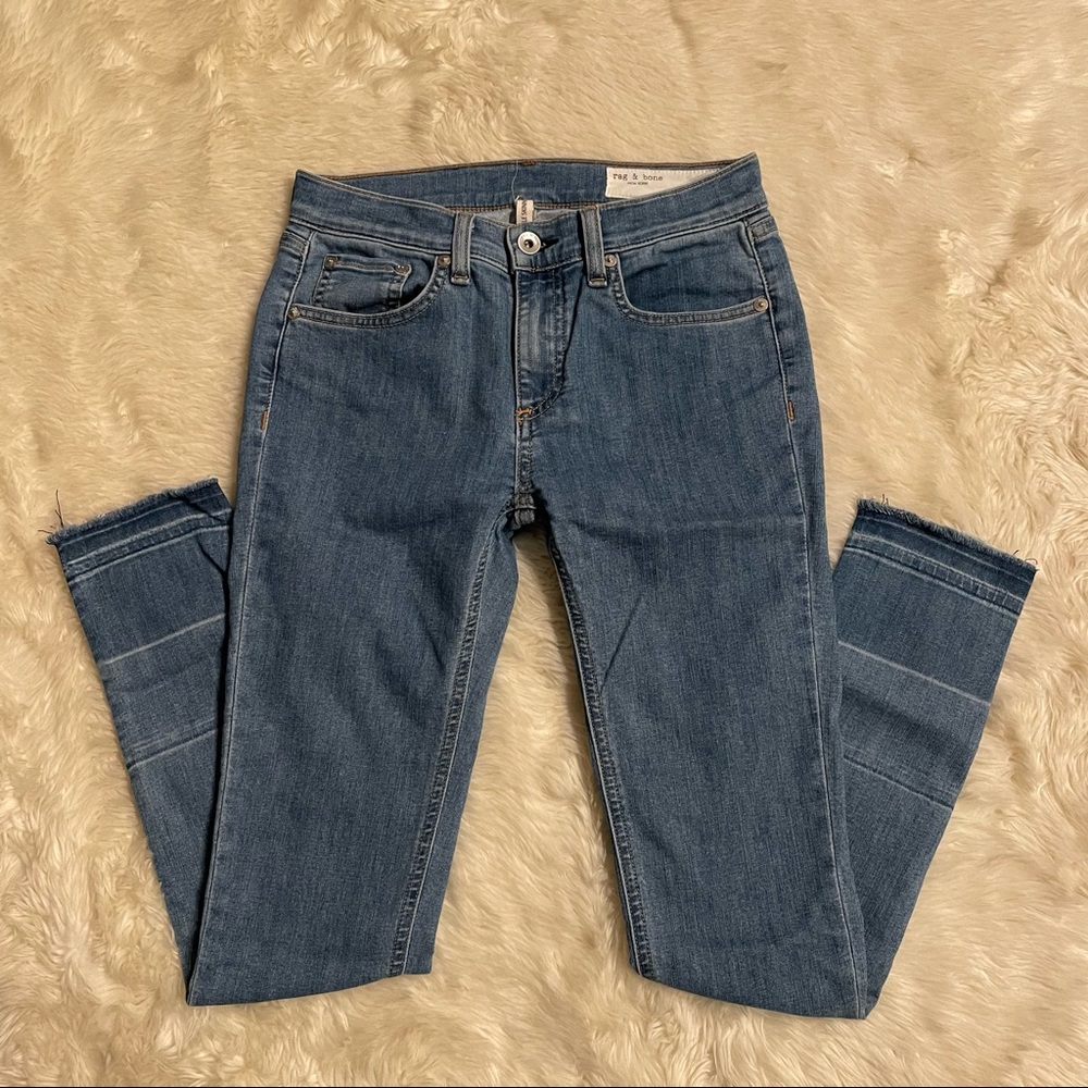 rag & bone Ankle Skinny Raw Hem Jeans Size 25